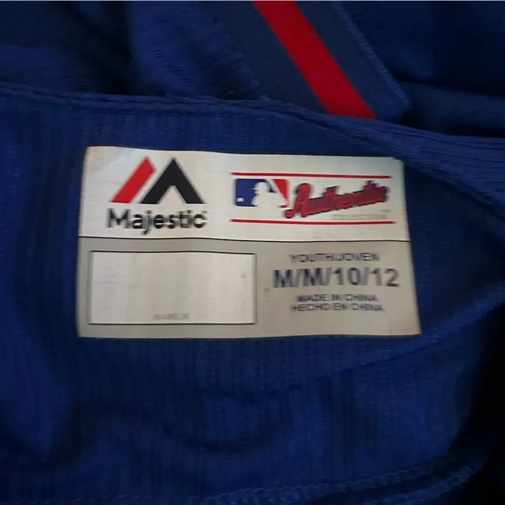 Majestic Chicago Cubs Kids MLB Short Sleeve Blue & Red‎ Jersey Size Medium 10/12
